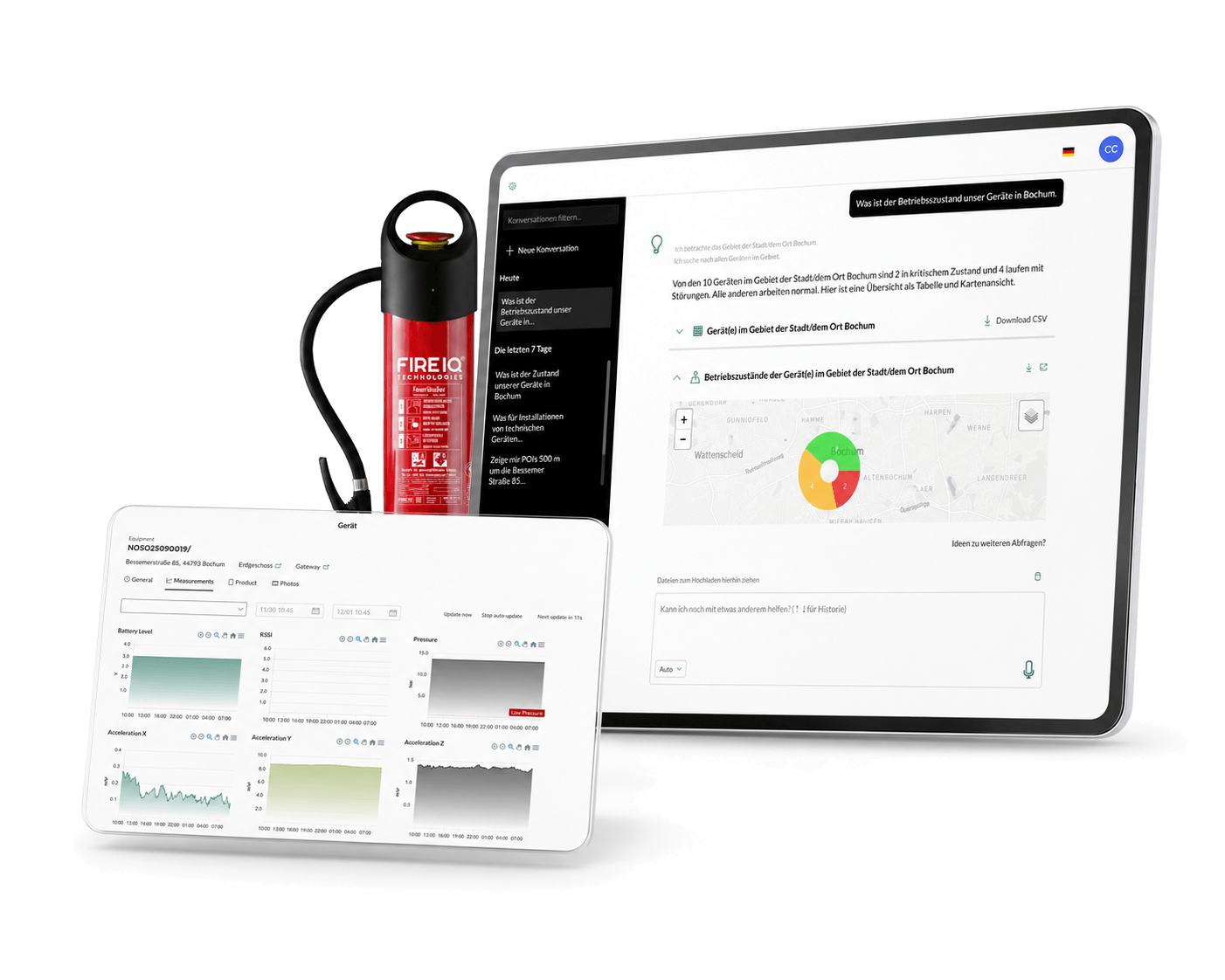 FireIQ Cloud Hub platform and connected fire extinguisher